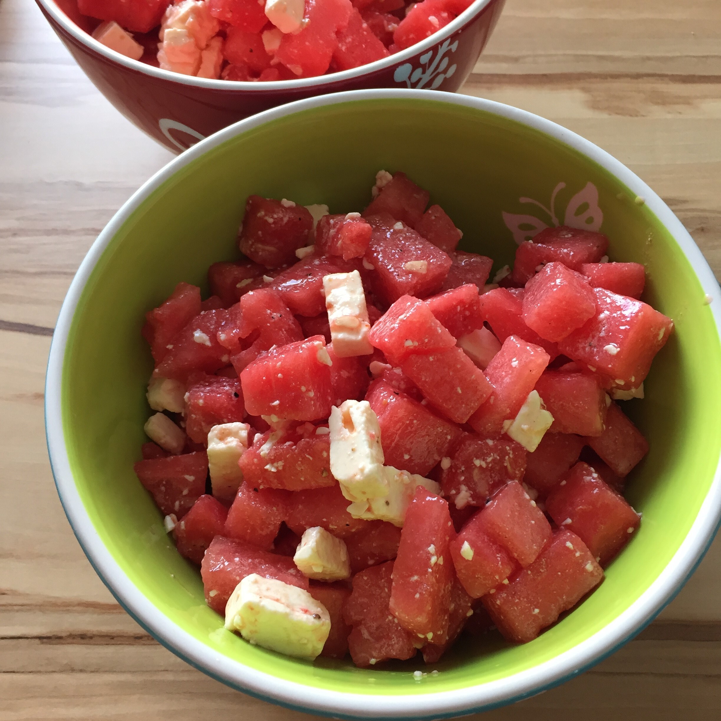 Smoothie und Melonensalat